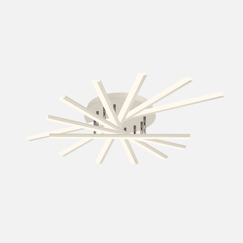 Moderne minimalistische LED-plafondlamp Gelakt ijzer Lineaire inbouw met acrylkap