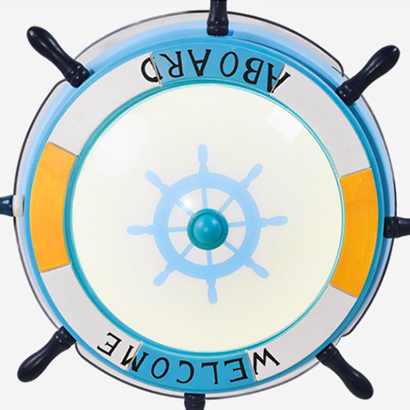 Mediterrane roer hanger ventilator verlichting armatuur metalen slaapkamer kleuterschool semi -flush light