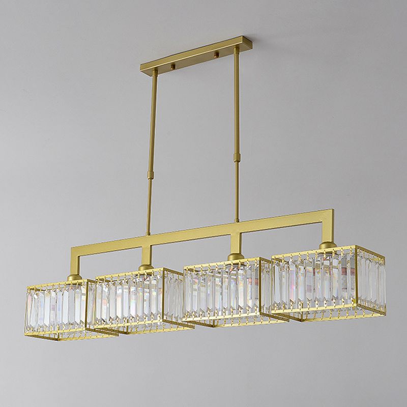 Modern Black/Golden Kitchen Island Lighting Rectangle Pendant Ceiling Lights