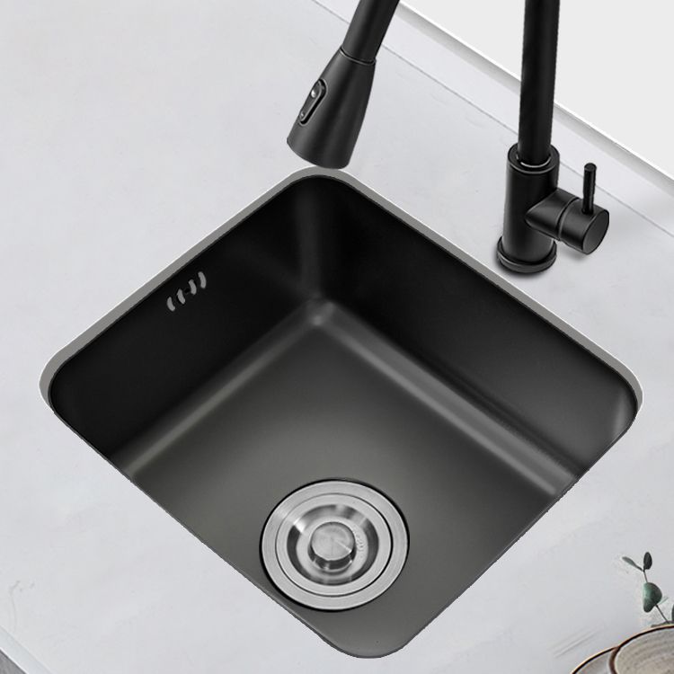 Contemporary Stainless Steel Sink in black with Strainer Drop-In Kitchen Sink