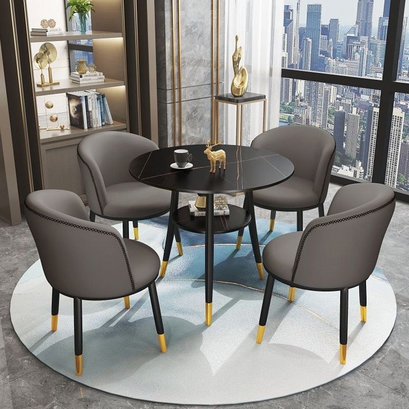 Stone Dining Table Traditional Luxury Round Dining Site Table with Tripod Base