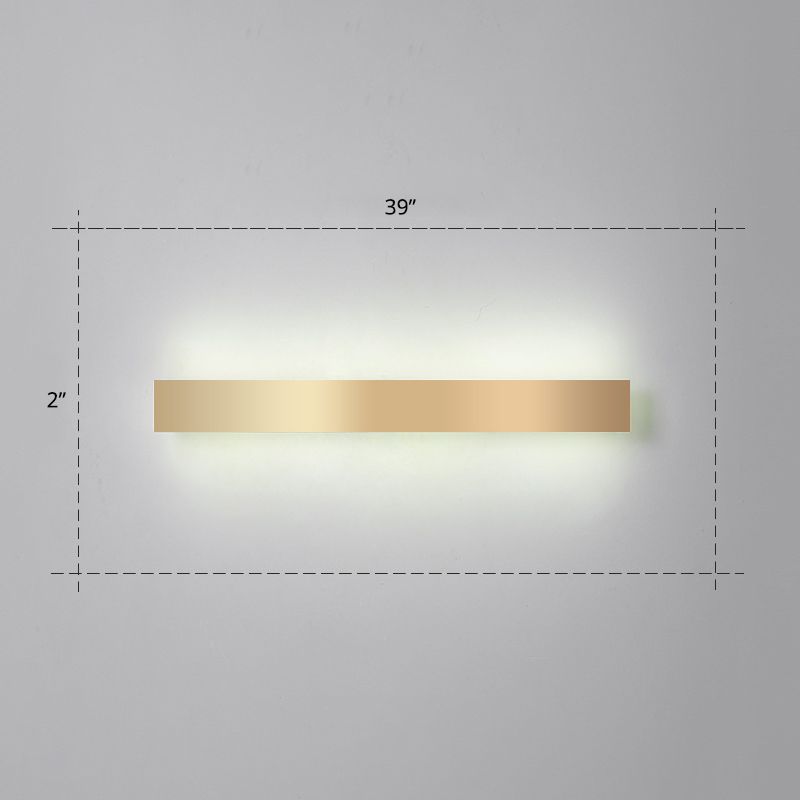 Aluminium staafvormige spoelwand SCONCE Minimalistisch goud vergulde LED -wandlampje voor woonkamer