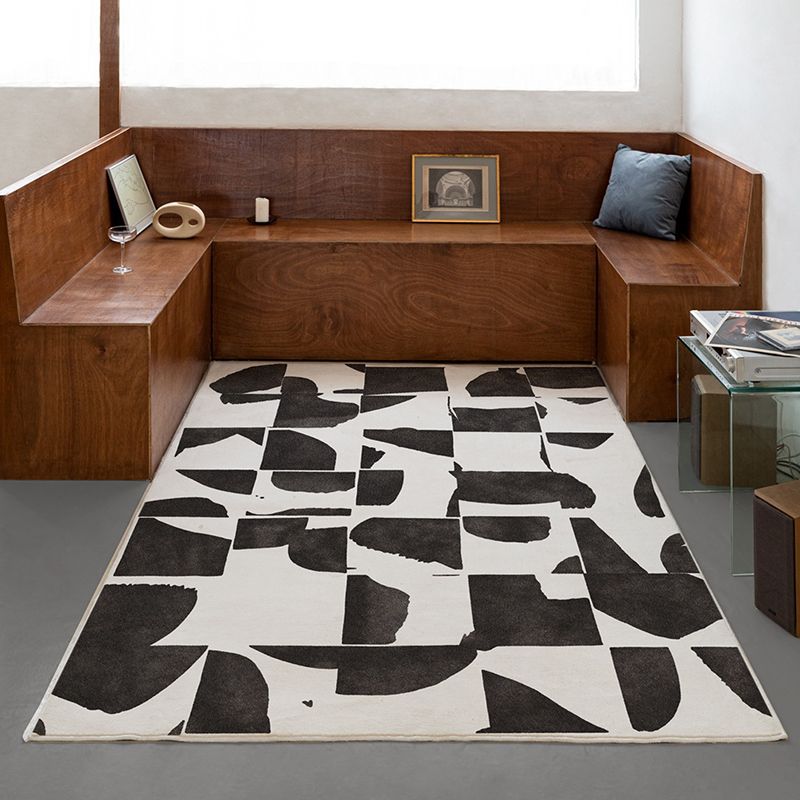 Pink Circle Rug Polyester Modern Rug Stain Resistant Rug for Living Room