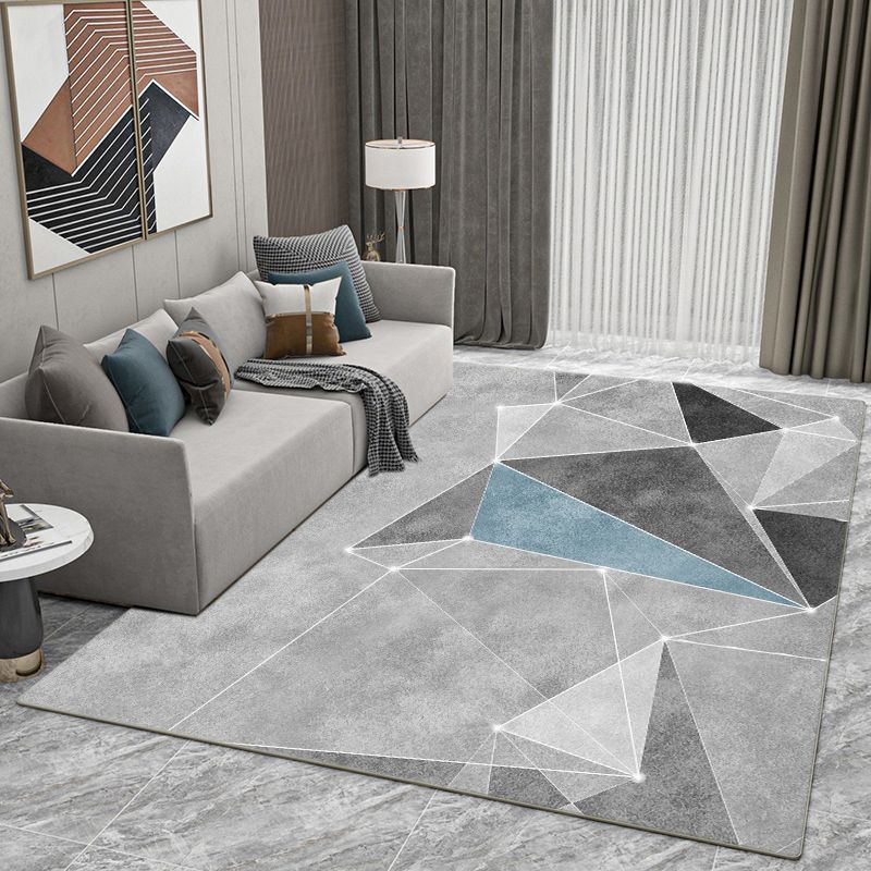 Gray Tone Gorgeous Rug Leisure Contrast Panel Carpet Stain Resistant Carpet for Living Room