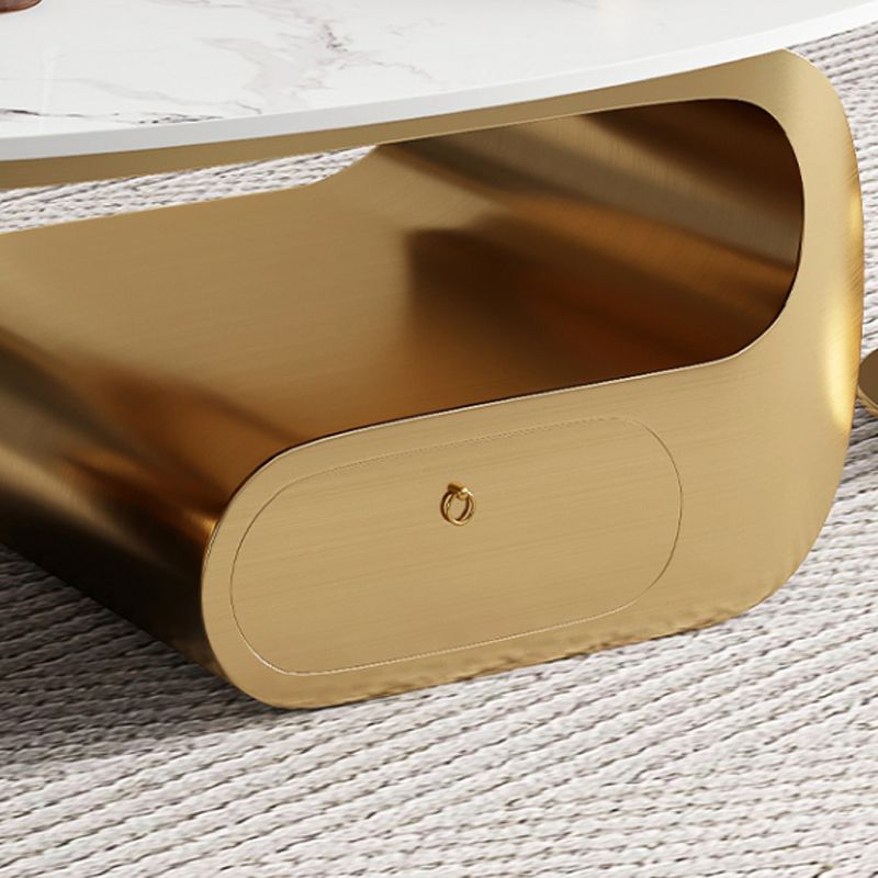 Slate Top Bunching Tables Abstract Coffee Cocktail Table with Storage Drawers