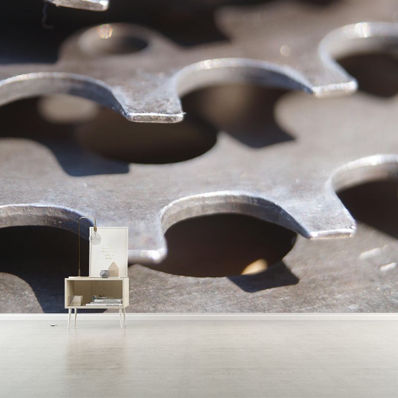 Mildew Resistant Industrial Metal Mural Wallpaper Decorative Wall Covering