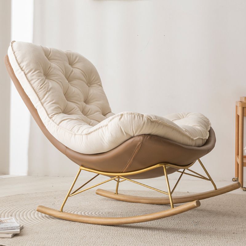 37.4" x 41.3" x 35.4" Rocker Chair Suede and Metal with Seat Cushion Rocker Wingback