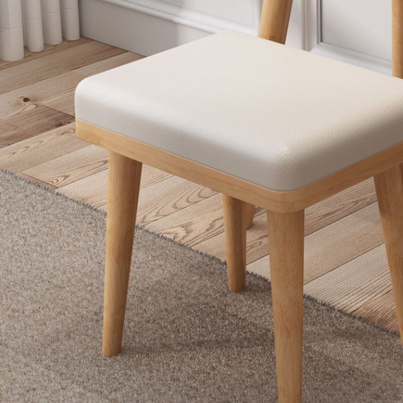 Modern 2-Drawers Solid Wood Dressing Table Mirror Makeup Table