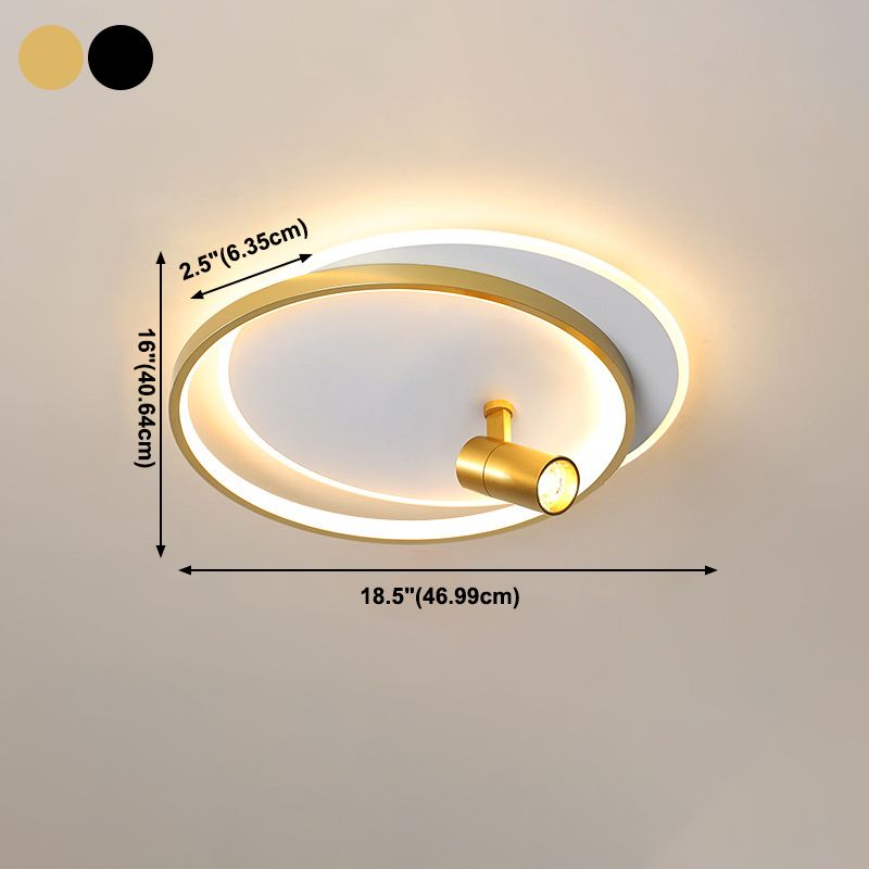 Plafonnier LED circulaire en fer laqué, montage encastré d'intérieur en acrylique de Style artistique moderne