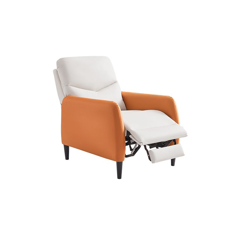Lumbar Support Recliner Chair Solid Color Standard Recliner with Footrest