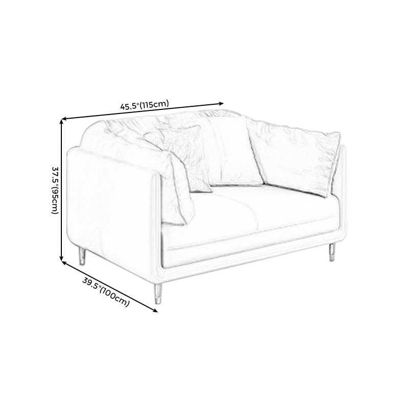 Stationary Genuine Leather Living Room Pillow Top Arm Modern Settee
