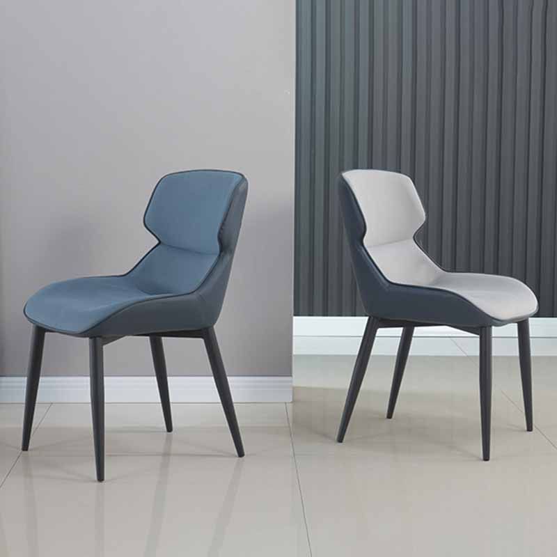 Silla de comedor de metal industrial Sillón de comedor de cuero sintético para uso en restaurantes