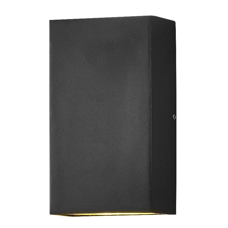 Mur de l'aluminium moderne clair cuboïde 2 lumières Walleur mural en noir pour l'extérieur