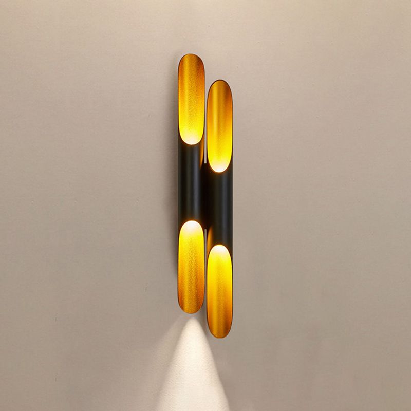 2-Lights Slant Cut Pipe Shaped Wall Lamp Post-modern Style Metal Sconce Light for Coffee Shop Restaurants