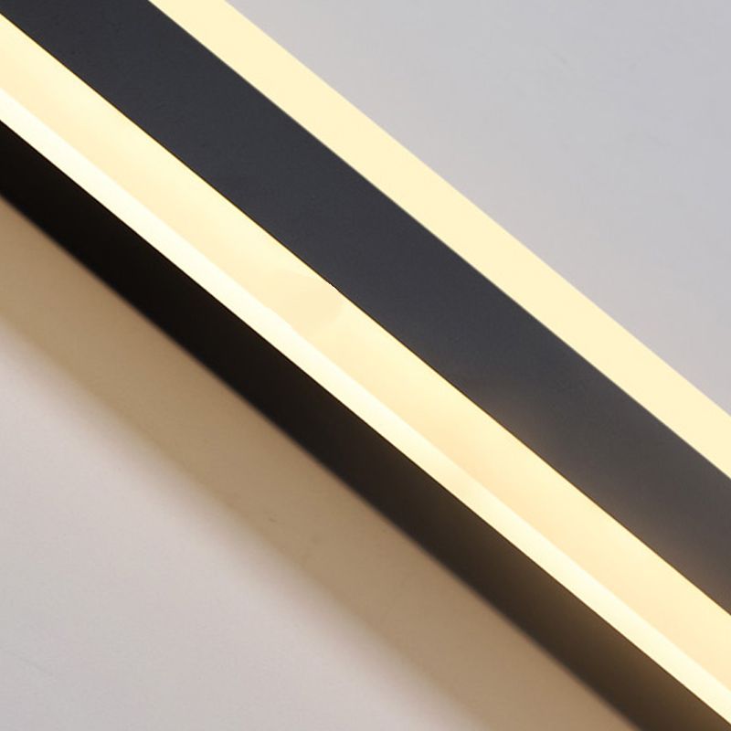 Application murale noire de style nordique Lumière murale à LED droite avec de l'aluminium pour l'extérieur