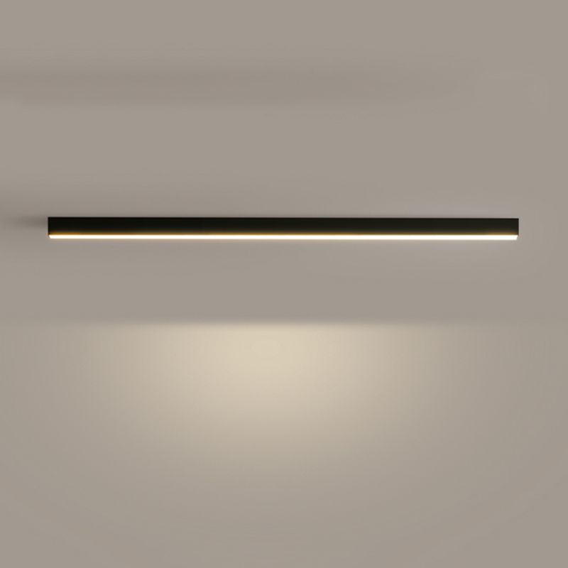 1-Light Minimalism Linear Flush Mount Ceiling Light Aluminum Bedroom Flush Light