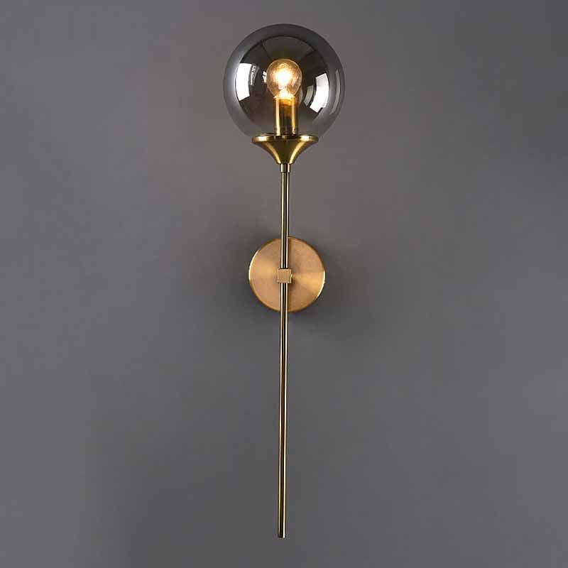 Contemporary Metal Wall Sconce Ball Shape Vanity Lamp with Glass Shade for Bathroom
