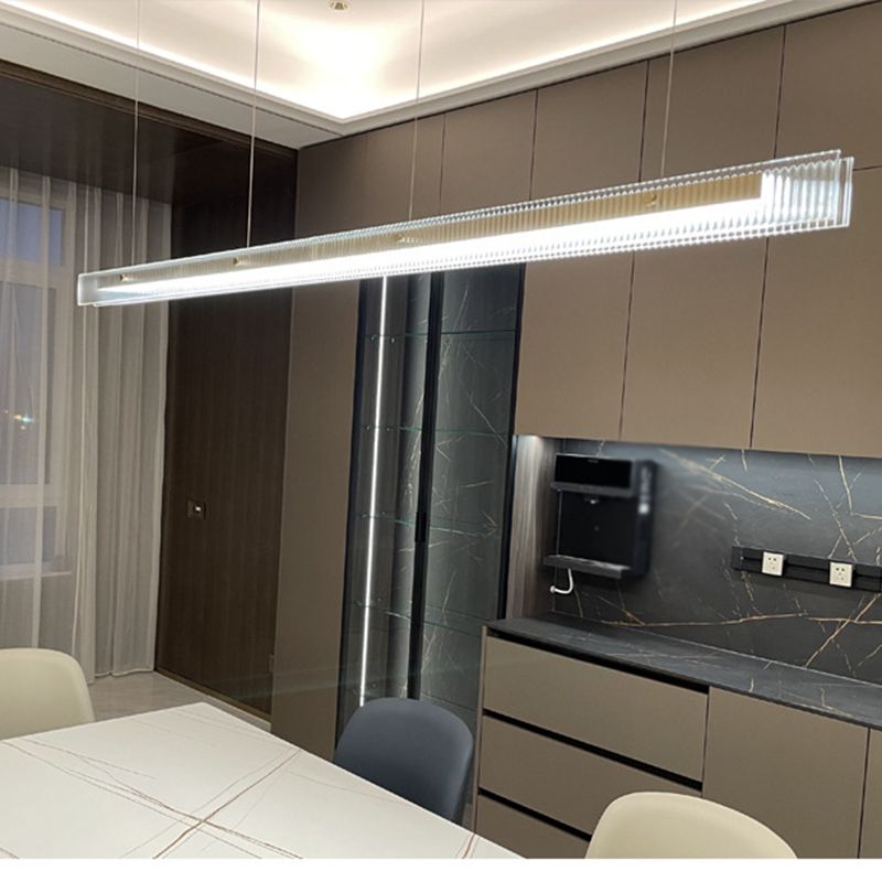 1 Light Glass Linear Hanging Lamp Kit Modern Hanging Island Lights