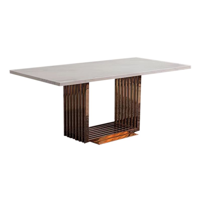 Minimalist 1/2/5 Pieces Furniture Stone Rectangle Dining Table Set in White