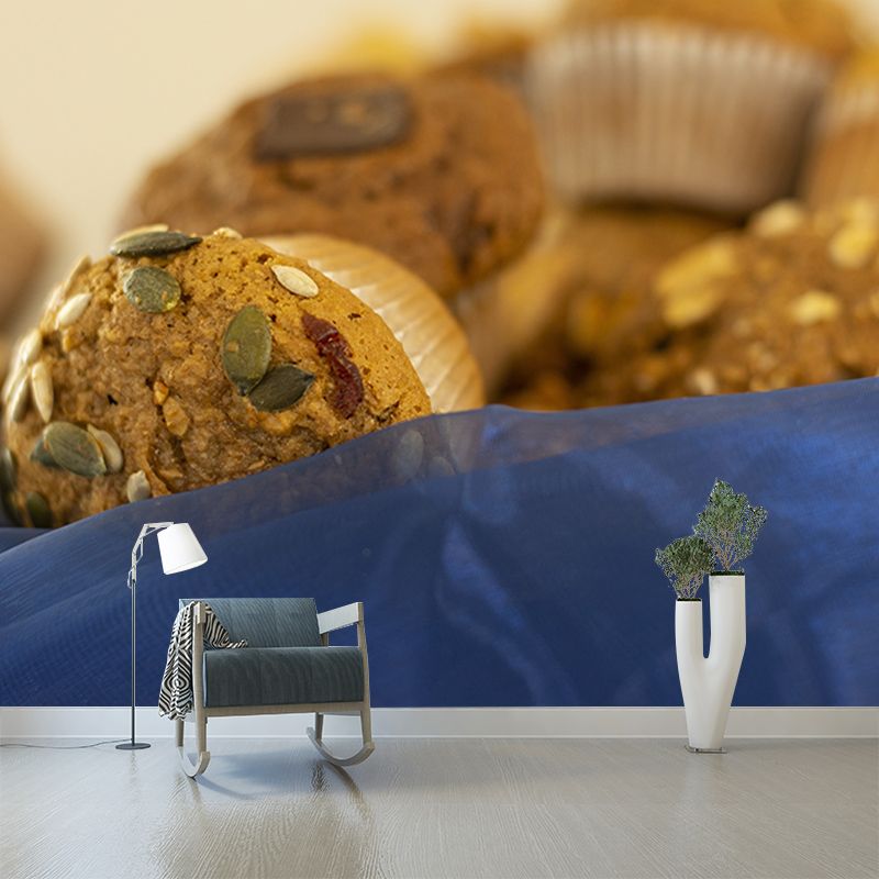 Yummy Muffin Dessert Mural Photo Wall Covering for Dessert Shop Baking Shop