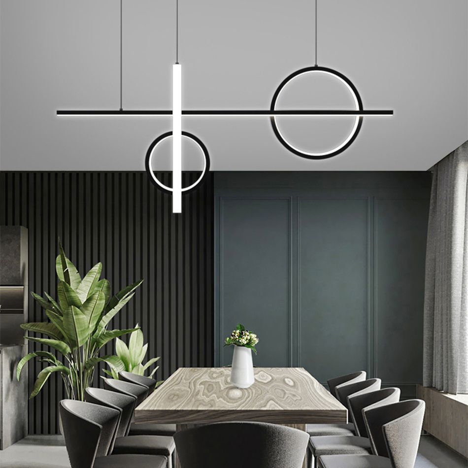 4 Light Geometric Island Lights Modern Kitchen Island Lighting Metal Island Chandelier