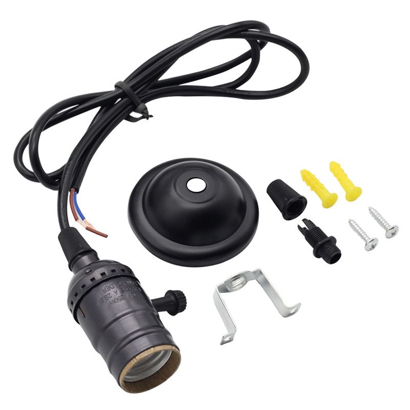 Vintage Single Bulb Hanging Light Metal Lamp Holder Industrial Style Lighting Fixture for Restaurant