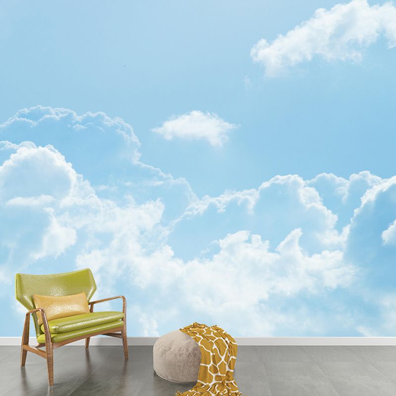 Cloud Sun Contemporary Sky Mural Mildew Resistant Wallpaper for Home Decor