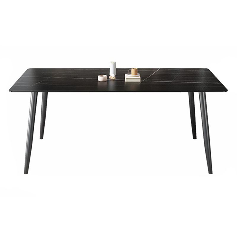 Contemporary Rectangle Dining Table Sintered Stone Table with 4 Legs for Home Kitchen Dinner