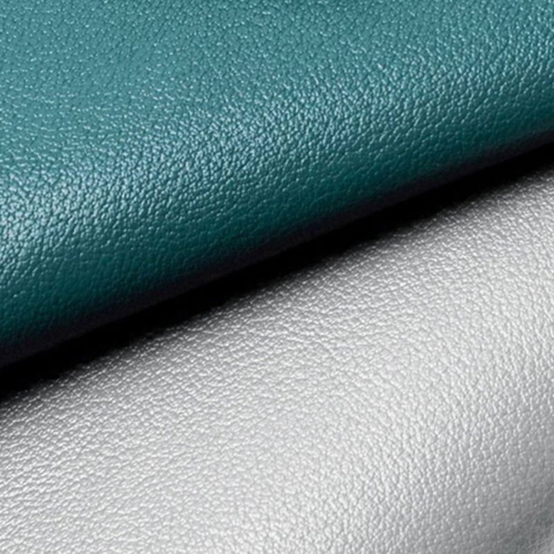 Minimalist Round Footstool Ottoman Solid Color Genuine Leather Ottoman