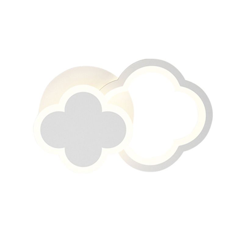 Kids Style Unique Shape Wall Lights Metal 2 Light Wall Mount Lights in White