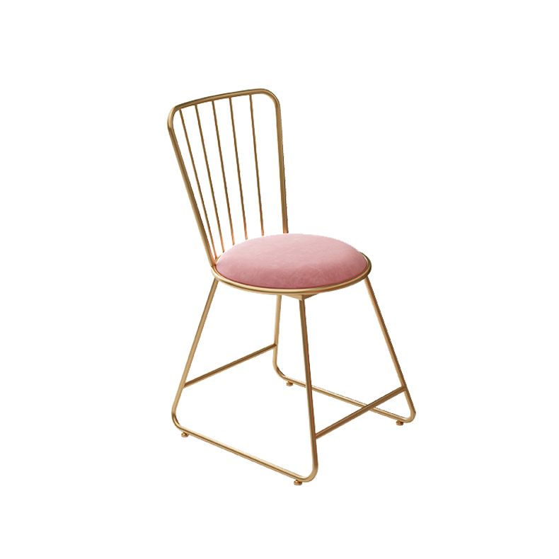 Glam Upholstered Armless Gold Legs Dining Room Side Dining Chair
