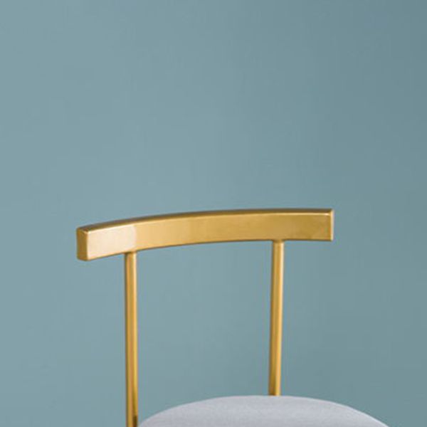 Glam Backrest Armless Counter Stool Iron Cafe Bar Stool with Pedal and Cushion