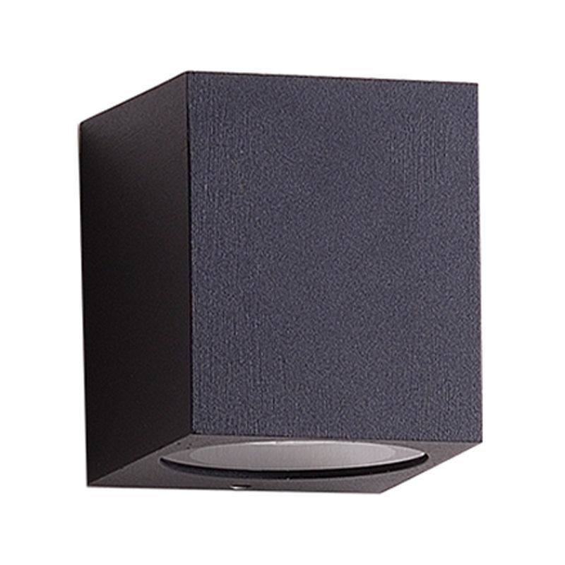 Contemporary Aluminum Wall Light Geometric Wall Washer in Black for Outdoors