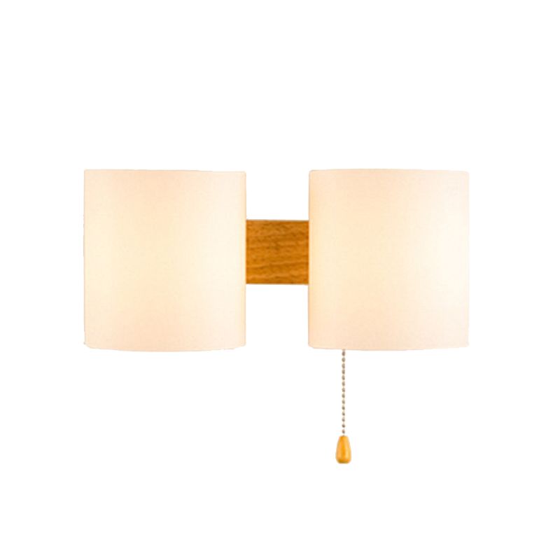Nordic Wall Sconce Cylinder Wall Light Fixture with Wood for Bedroom