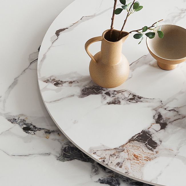 Modern Sintered Stone Dining Round Table Set 1/2/4/7 Pieces Dining Set