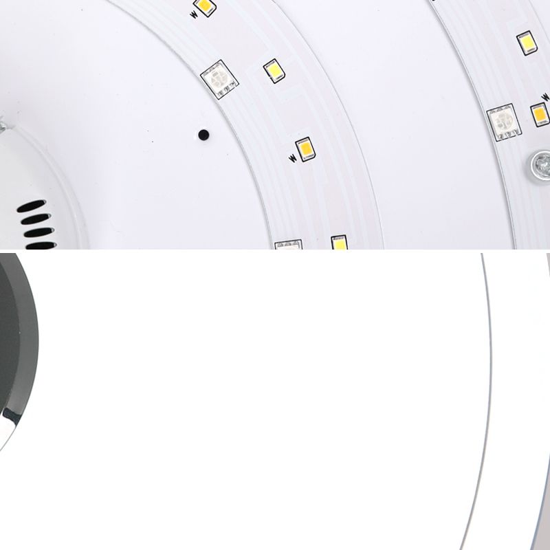 Simple Ceiling Light Fixture Acrylic Bluetooth LED Bedroom Ceiling Flush Mount in White