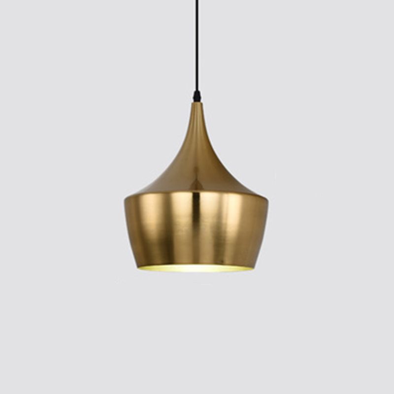 Lumière de plafond suspendu ombragée Simple Metal Gold Pendant Lightture pour salle à manger