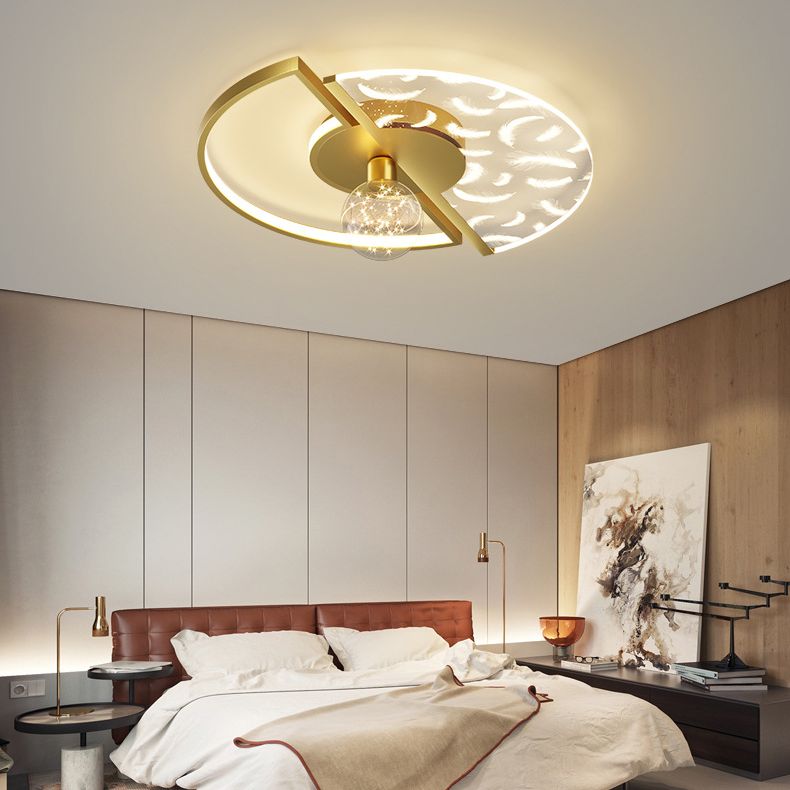 Round Flush Light Fixtures Eenvoud Acryl Plafond Light Fixtures voor Slaapkamer