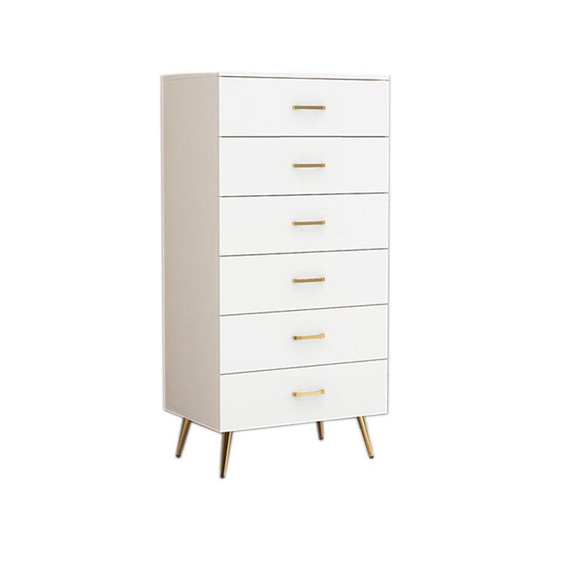 Classic Glam White Storage Chest Vertical Wood Dresser for Bedroom