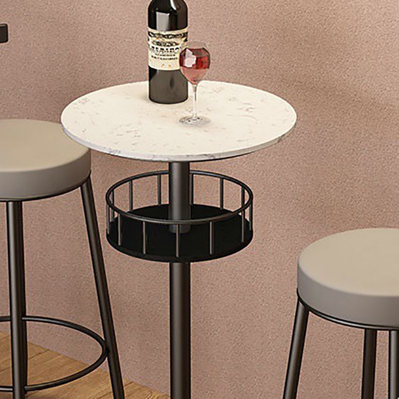 Pedestal Pub Table Glam Style Bar Table for Indoor and Breakroom