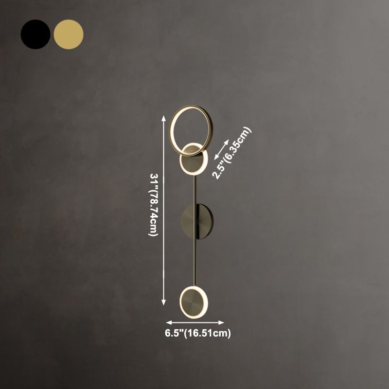 Círculo contemporáneo Luces de columna vertebral de metal múltiples luces de montaje de pared lámpara de montaje