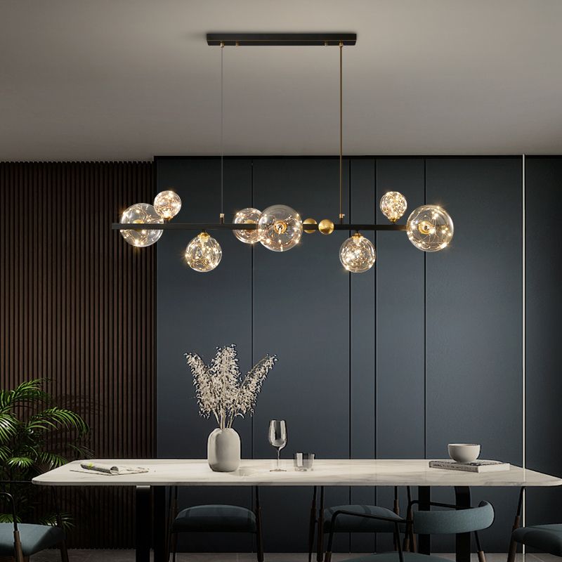 Contemporary Sphere Pendant Lights Glass Island Chandelier for Dining Room