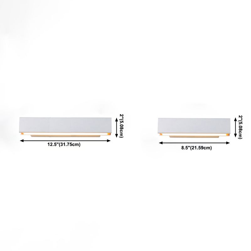 Modern Creative LED Rotatable Wall Lamp Wrought Iron Rectangular Wall Light with Acrylic Shade