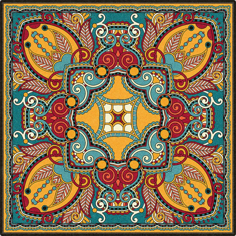 Persian Door Rug Multi Color Tribal Print Carpet Polypropylene Pet Friendly Non-Slip Stain Resistant Area Rug