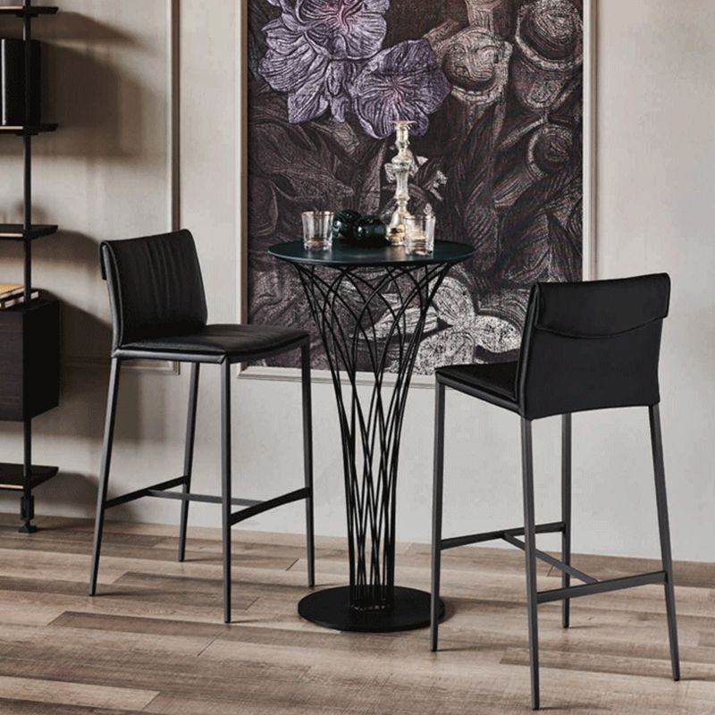 Modern Bar Stool Leather Backrest Counter Stool for Dining Room