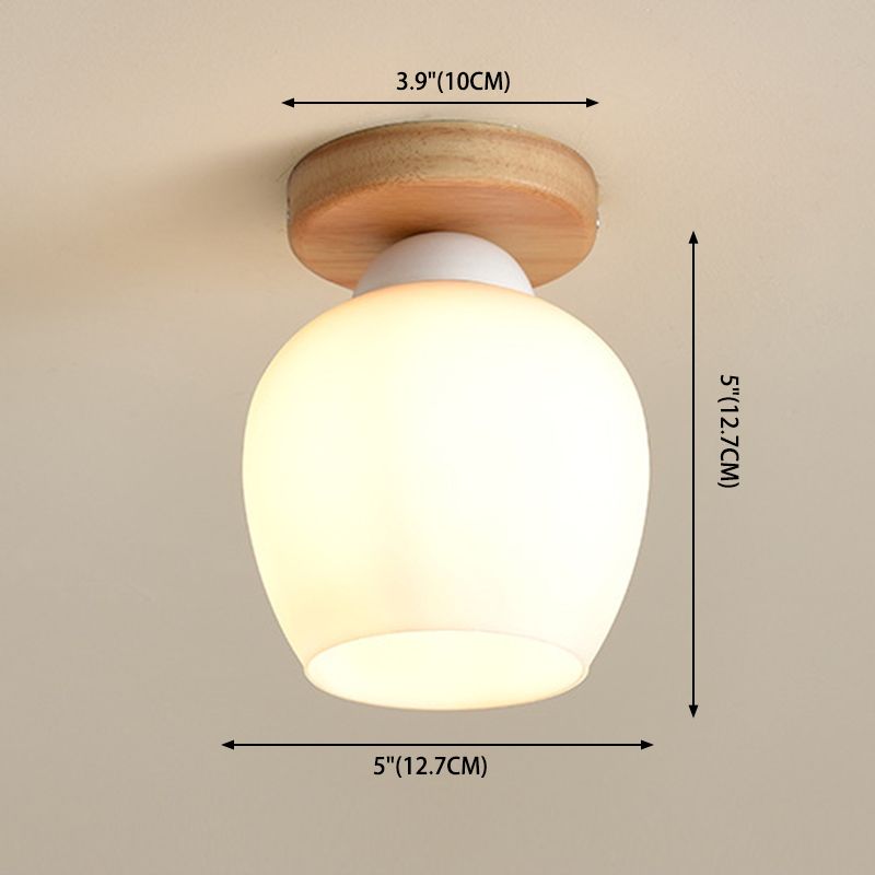 Luminaire de plafond à abat-jour blanc, montage encastré en verre moderne pour chambre à coucher