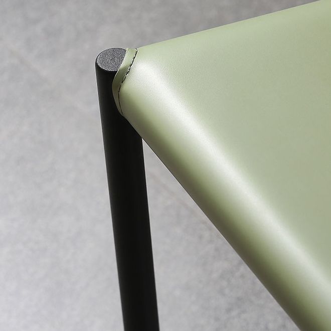 Industrial PU Leather Dining Chairs Solid Back Chair for Home Use