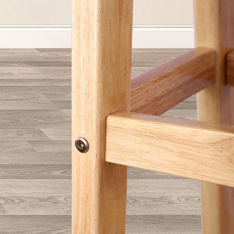 Modern Armless Backless Counter Stool Wood Cafe Bar Stool with Seat and Pedal