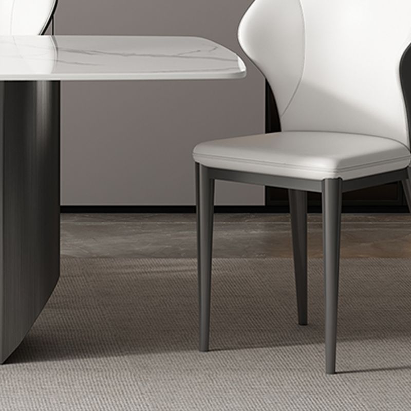 Industrial Sintered Stone Top Table Rectangle Table with Double Pedestal