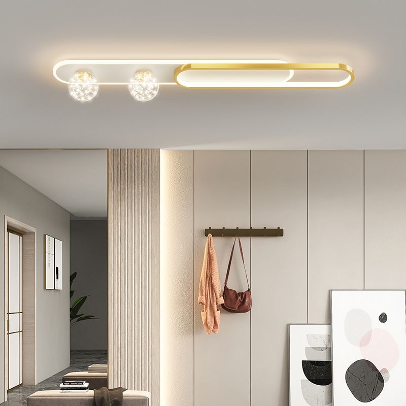 Plafonnier LED en métal oblong de Style nordique, luminaire de plafond pour chambre à coucher